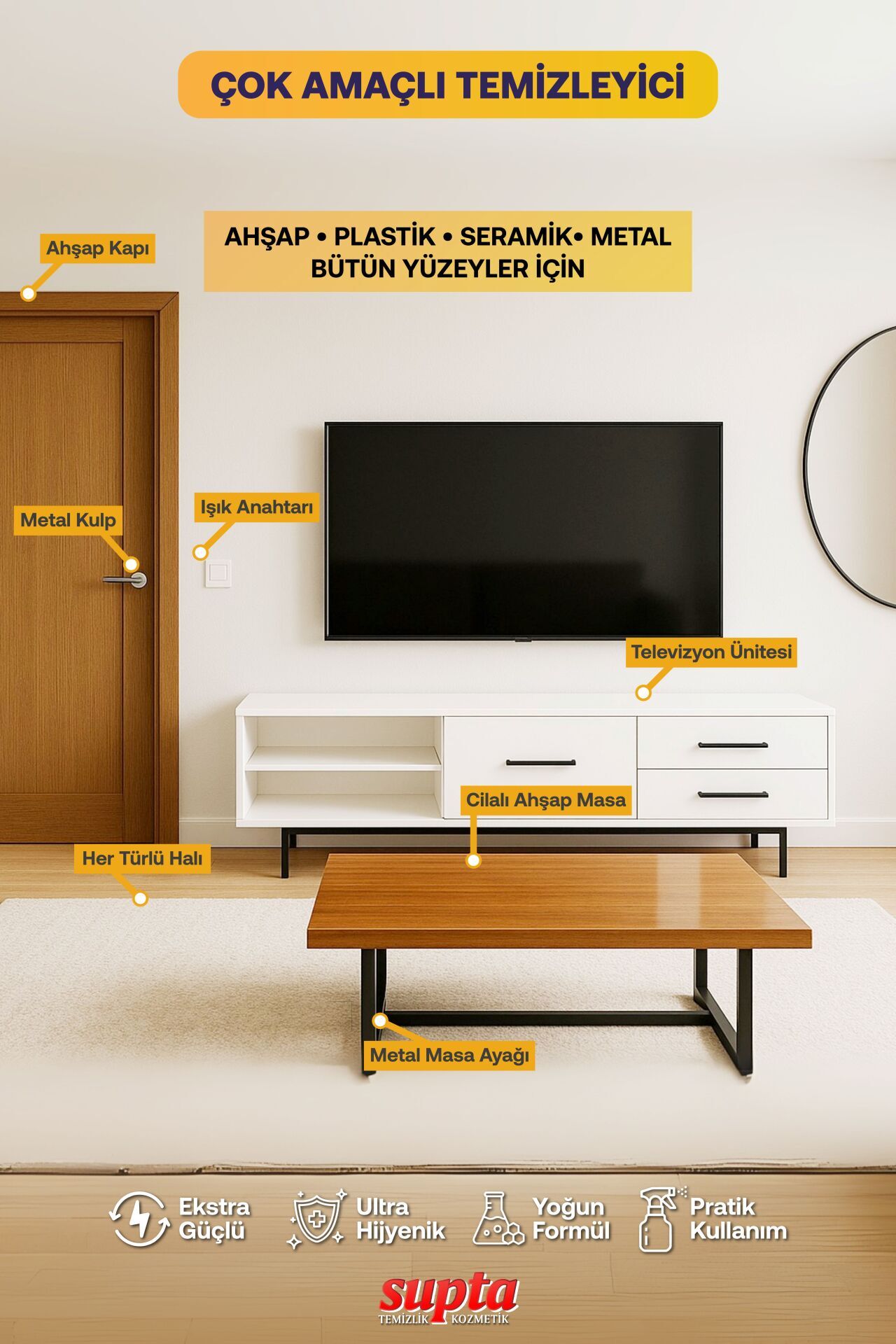 Supta Mix Çok Amaçlı Temizlik Maddesi 1Lt + 5Lt