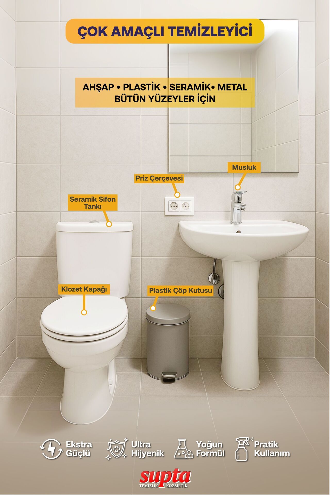 Supta Mix Çok Amaçlı Temizlik Maddesi 1Lt + 5Lt