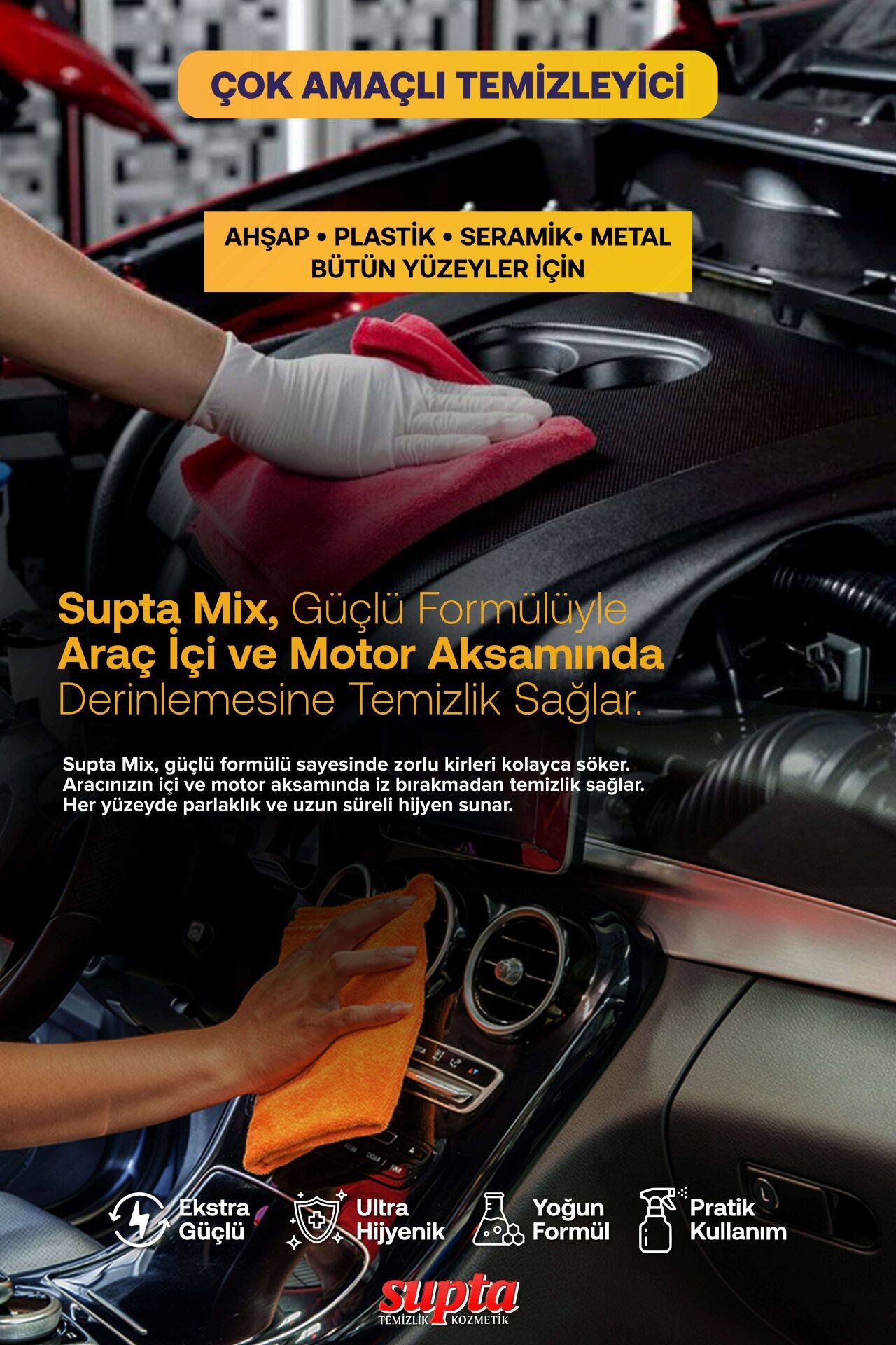 Supta Mix Çok Amaçlı Temizlik Maddesi 1Lt + 5Lt
