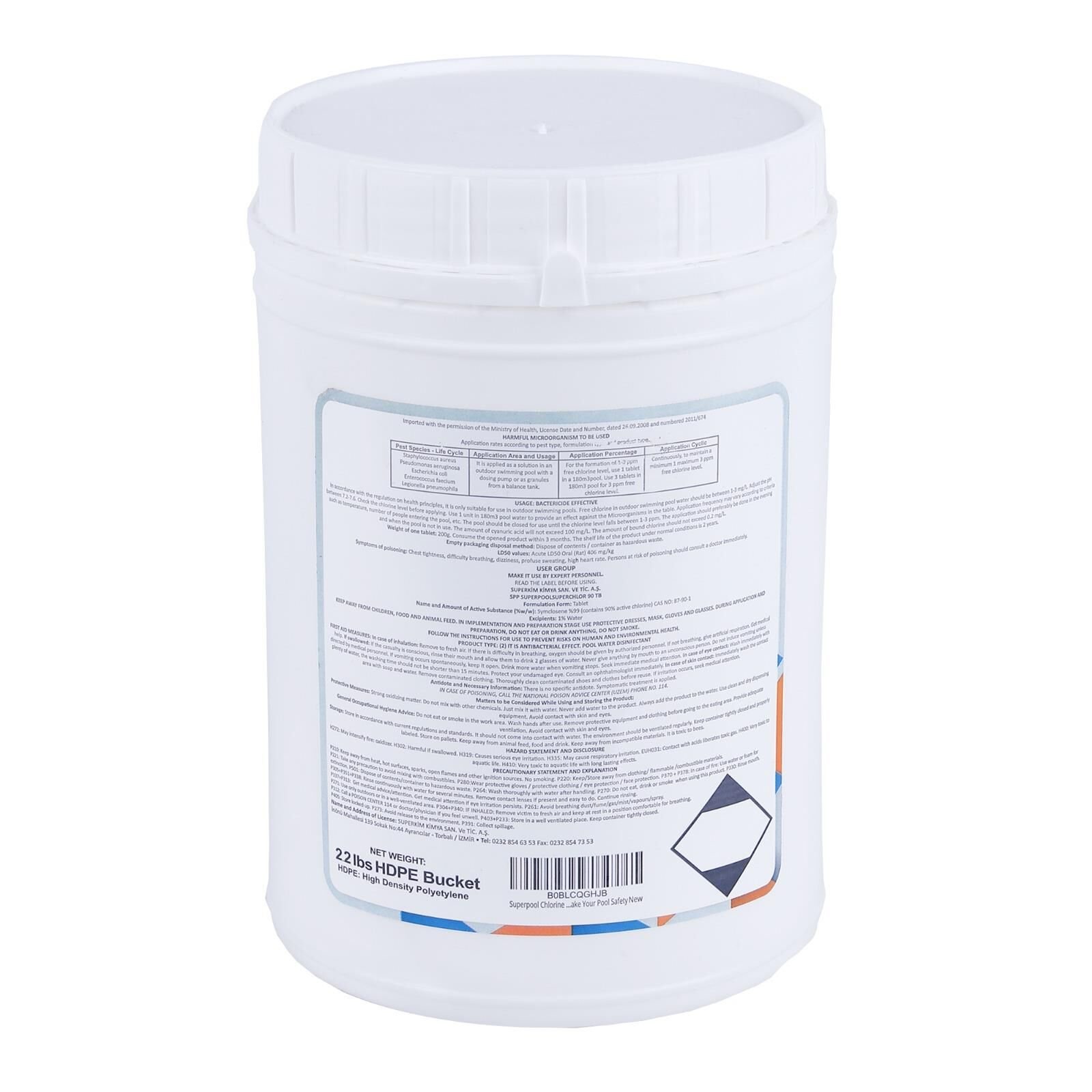 SPP Superpool Superchlor 90 TB %90 Premium Tablet Klor 1 KG 50 Adet Havuz Kimyasalı