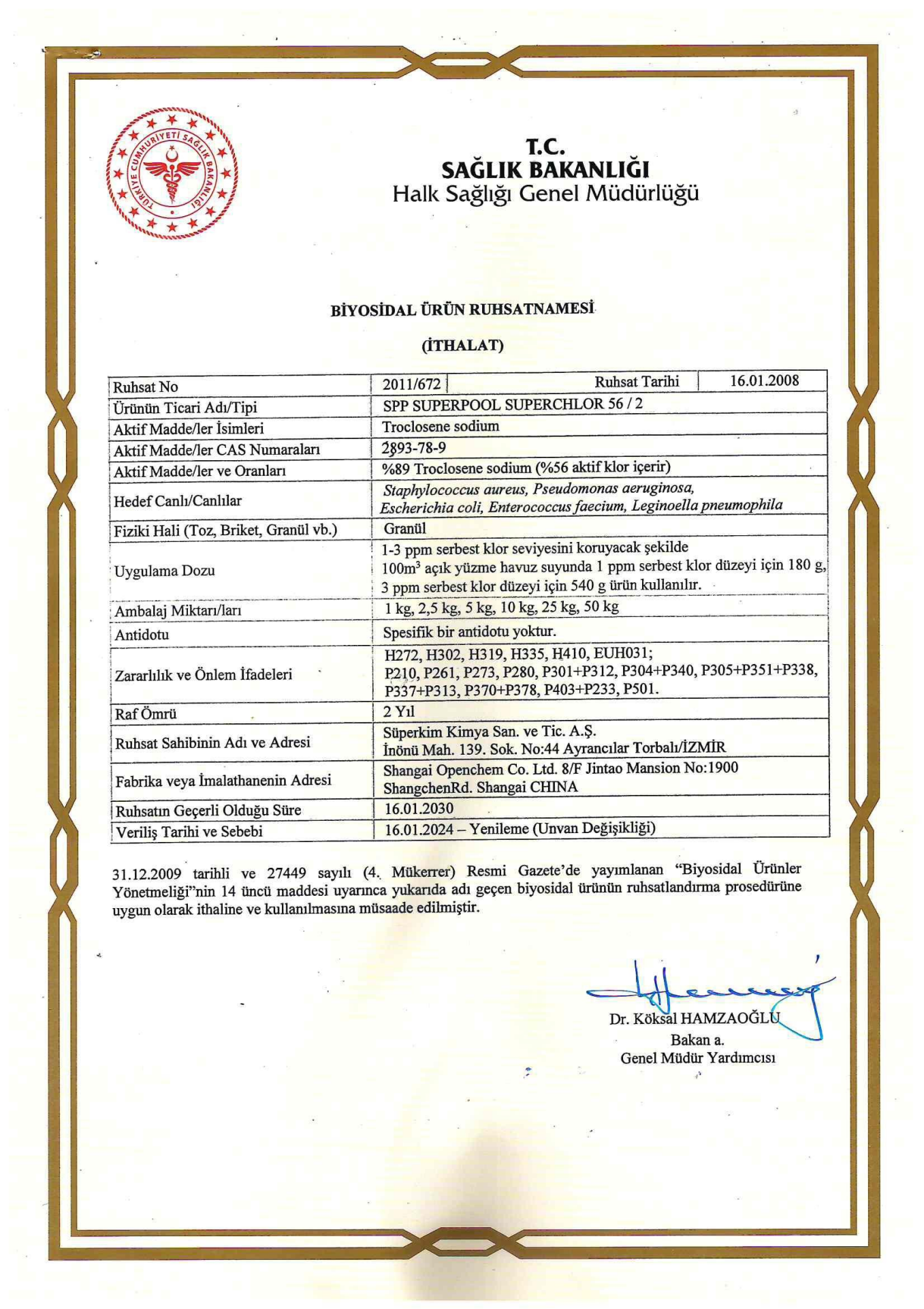 SPP Superpool Superchlor 56 Toz Klor 56 GR 25 KG Havuz Kimyasalı