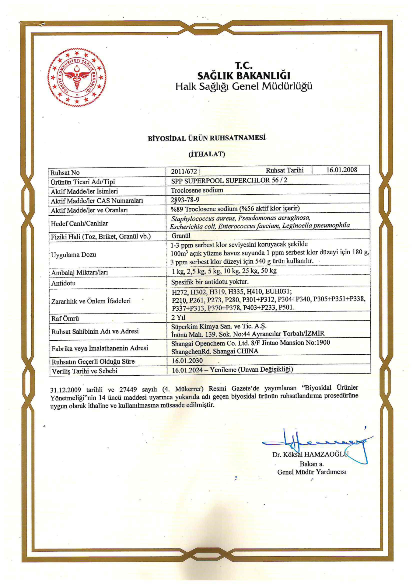 SPP Superpool Superchlor 56 Toz Klor 56 GR 5 KG Havuz Kimyasalı