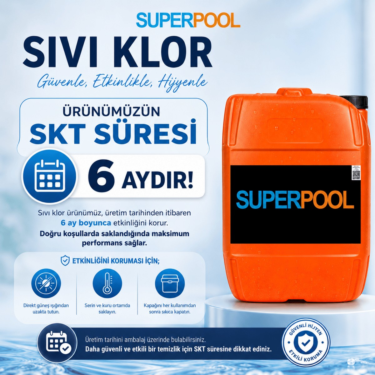 SPP Superpool SuperchlorLQ Sıvı Klor 25 KG Havuz Kimyasalı