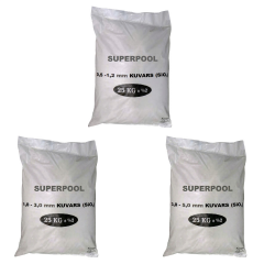 Superpool Havuz Filtre Temizleyici Kuvars Kumu 25 KG 3'lü Paket (3,0-5,0 / 1,0-3,0 / 0,5-1,2)