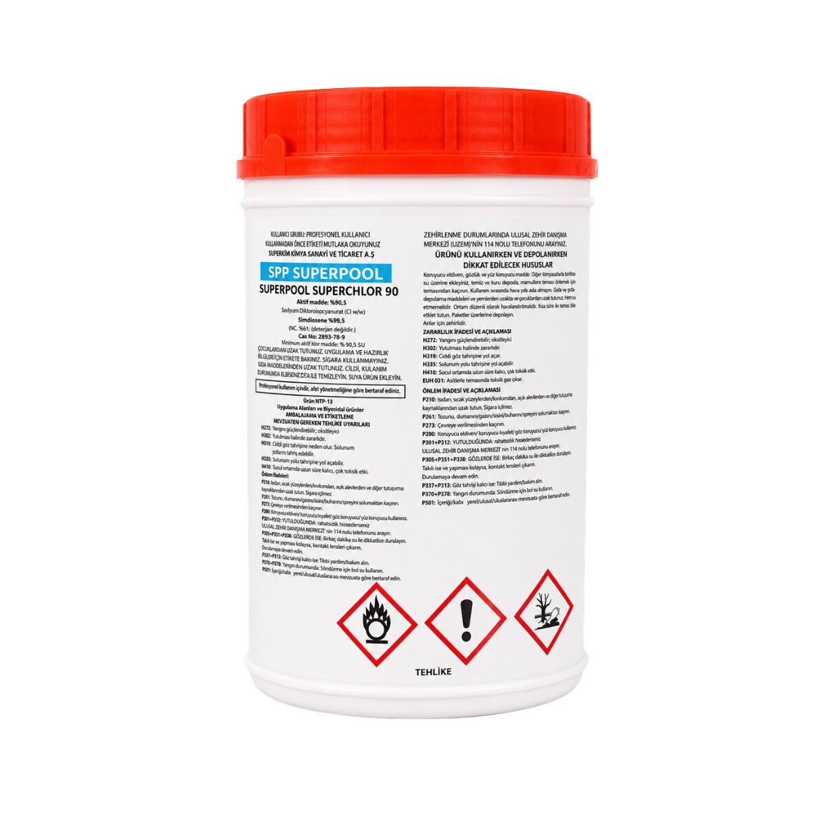 SPP Superpool Superchlor 90 Toz Klor 90 GR 1 KG Havuz Kimyasalı 10'lu Paket