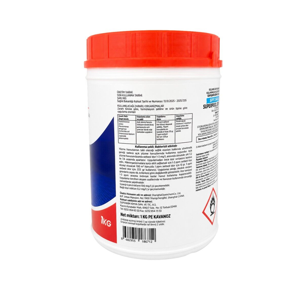 SPP Superpool Superchlor 90 Toz Klor 90 GR 1 KG Havuz Kimyasalı 10'lu Paket