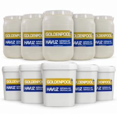 Goldenpool 10’lu Havuz Kimyasalı Ekonomik Paket 5x25 KG 90 Toz Klor + 5x25 KG Toz pH Düşürücü Toplam 250 KG