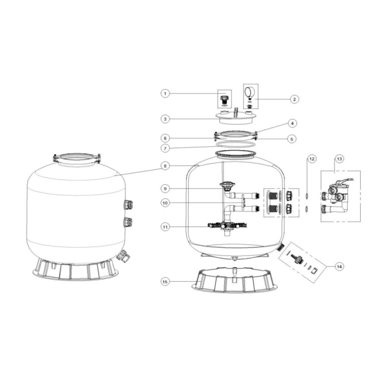 ﻿Emaux Plastik Filtreler Sp700 Plastik Filtre Tankı (Resim No 8)