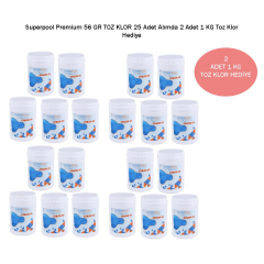 Superpool Premium %56 Granül Toz Klor 1 KG 25 Adet