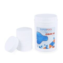 SPP Superpool Superchlor 90 TB %90 Premium Tablet Klor 1 KG 5 Adet Havuz Kimyasalı