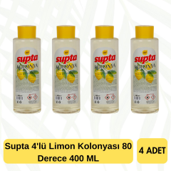 Supta 4'lü Limon Kolonyası 80 Derece 400 ML