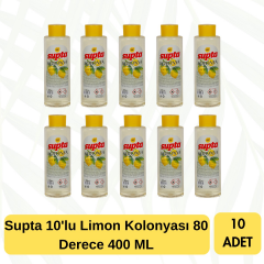 Supta 10'lu Limon Kolonyası 80 Derece 400 ML