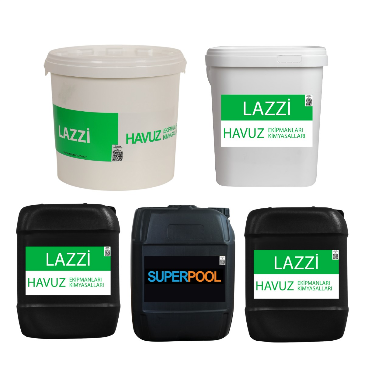 Lazzi Toz Klor-Superpool Sıvı Klor 25 KG 5'li Set