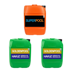 Goldenpool&Superpool 3'lü Paket 25 KG ( Sıvı Klor/Parlatıcı/Yosun Önleyici)